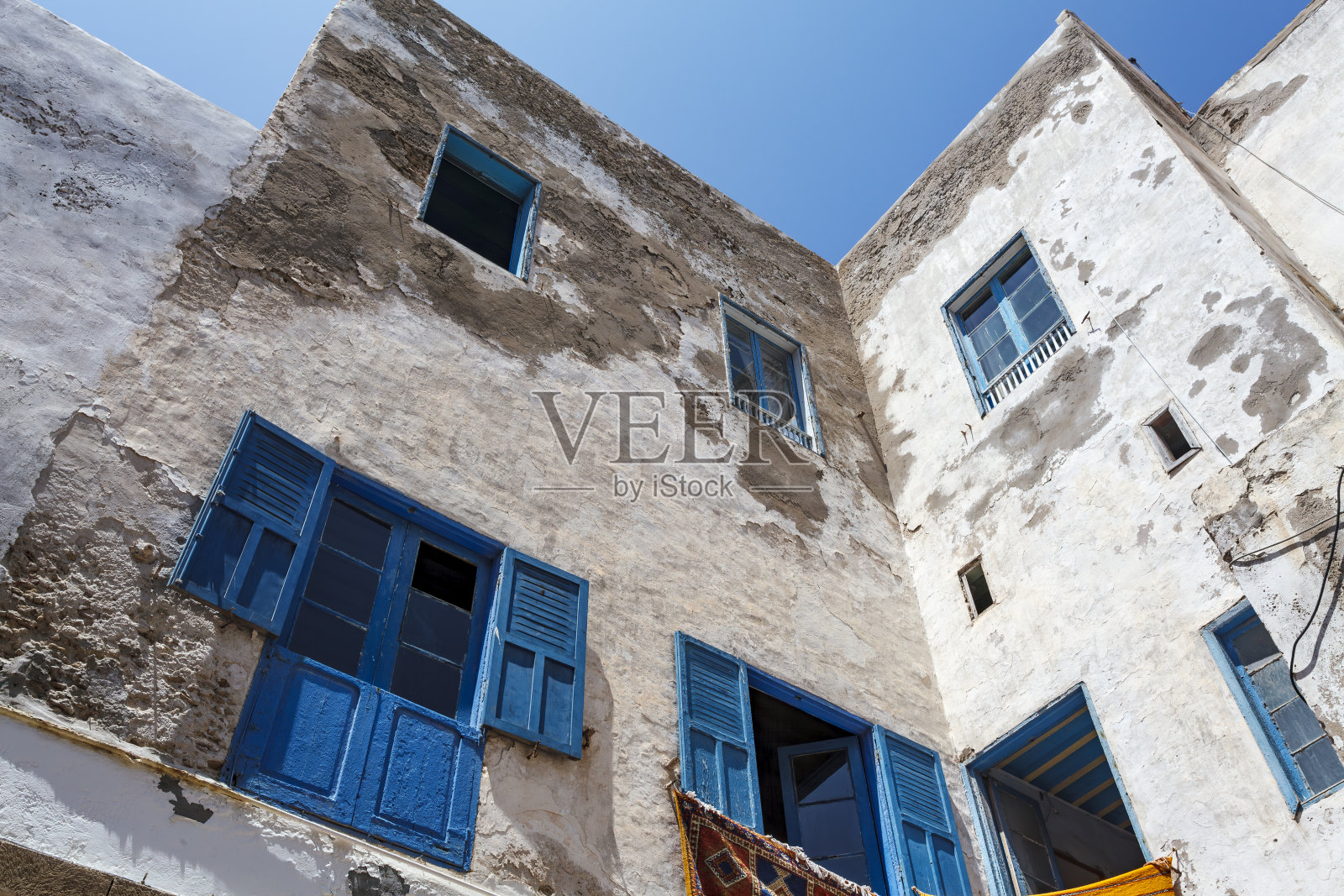 北非摩洛哥索维拉麦地那老房子的正面照片摄影图片