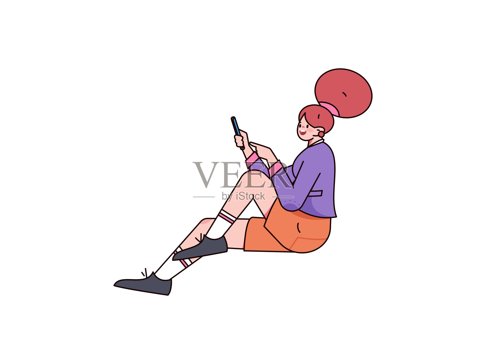 商业女性元素形状平坦矢量插图插画图片素材