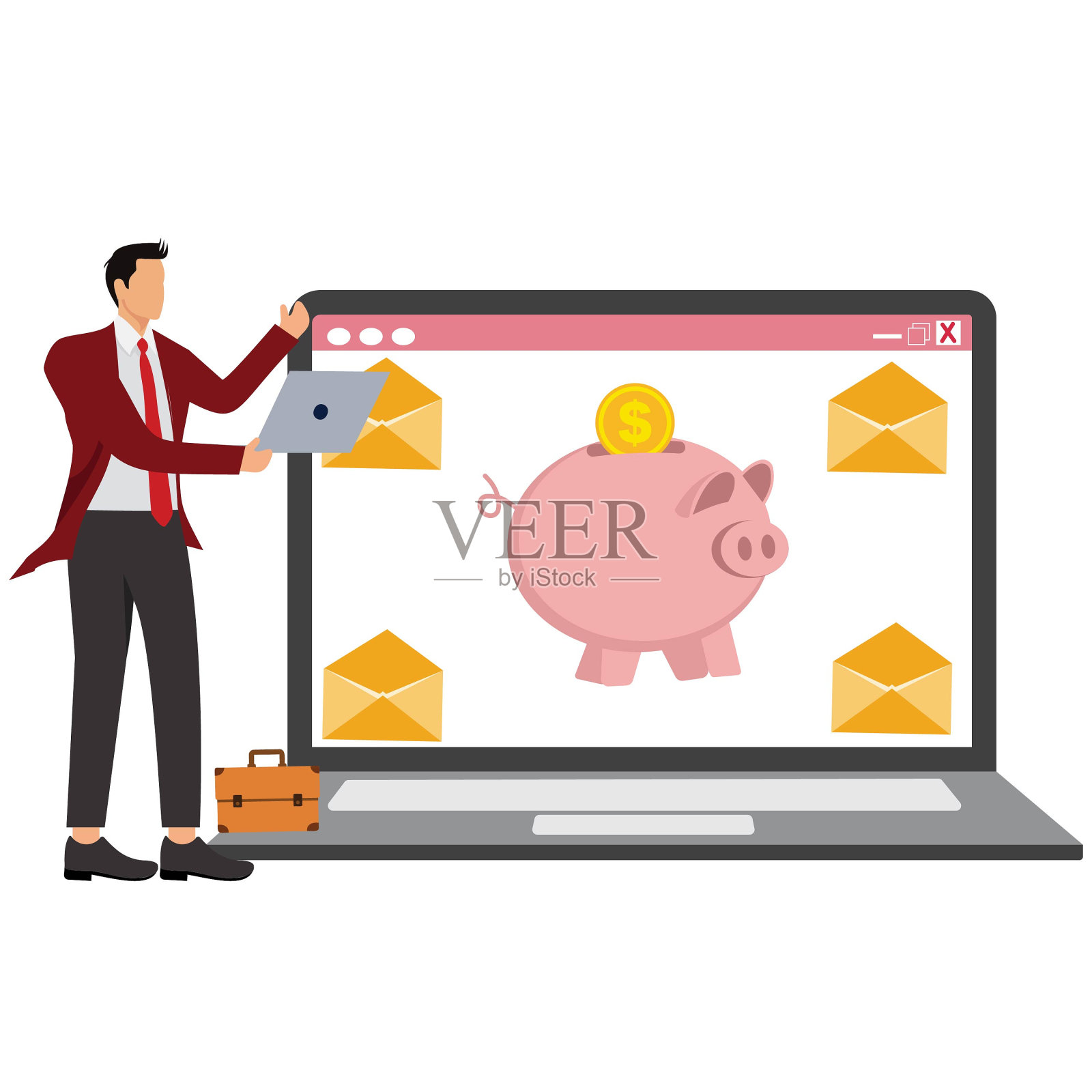 商业活动,勒索软件,销售,白领犯罪,支付,女商人插画图片素材