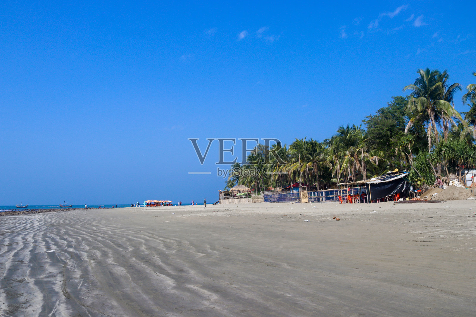 棕榈天堂,在纳瑞克尔金吉拉海滩上放松,圣马丁岛,泰克纳夫,孟加拉国照片摄影图片