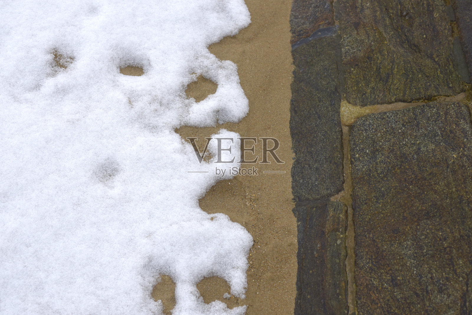 Neige sur la plage de Saint-Malo照片摄影图片