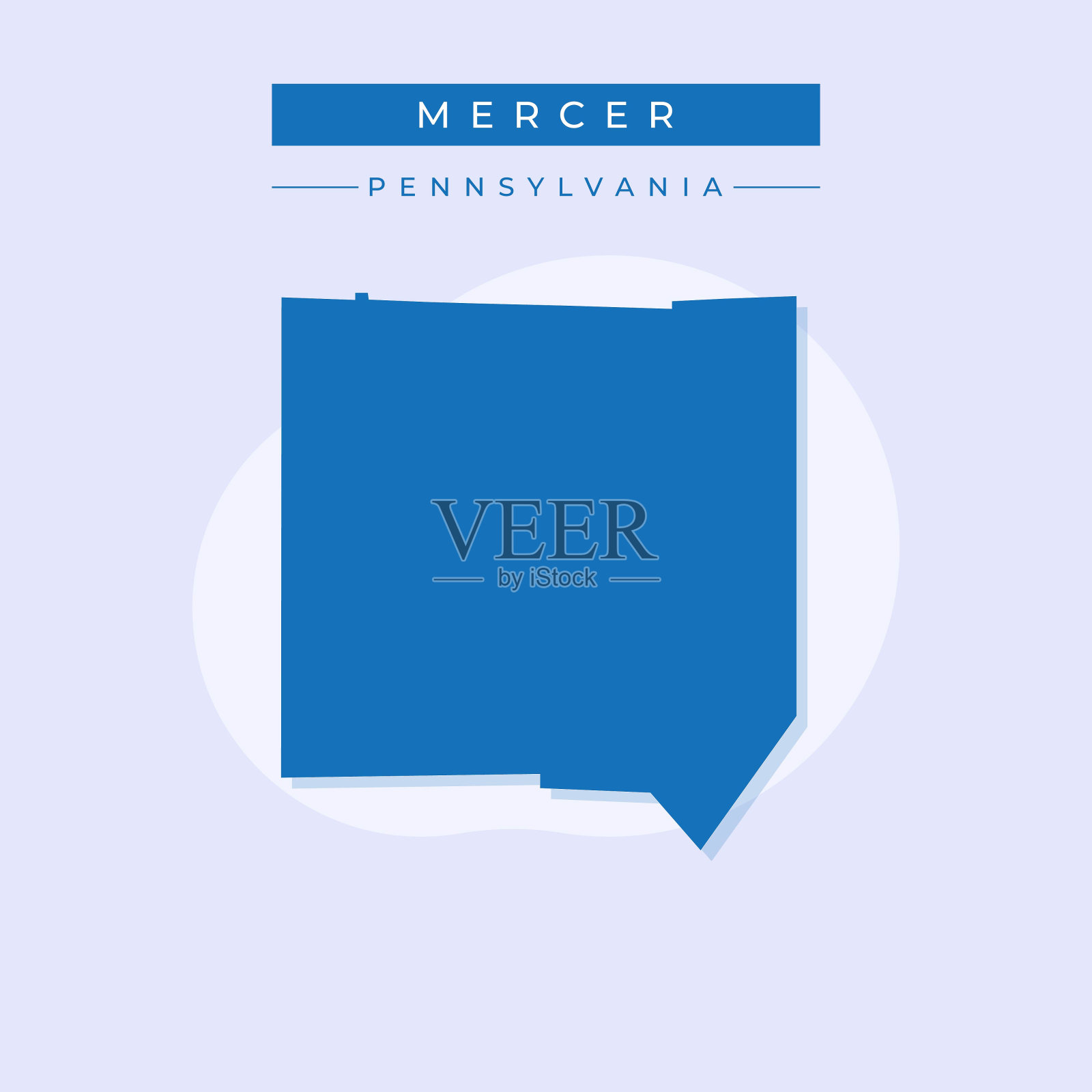 Vector illustration vector of Mercer map Pennsylvania插画图片素材