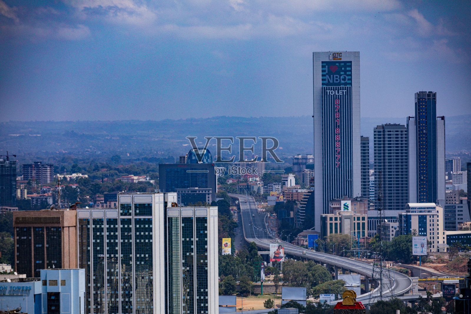 内罗毕市肯尼亚首都城市景观天际线摩天大楼高层建筑照片摄影图片