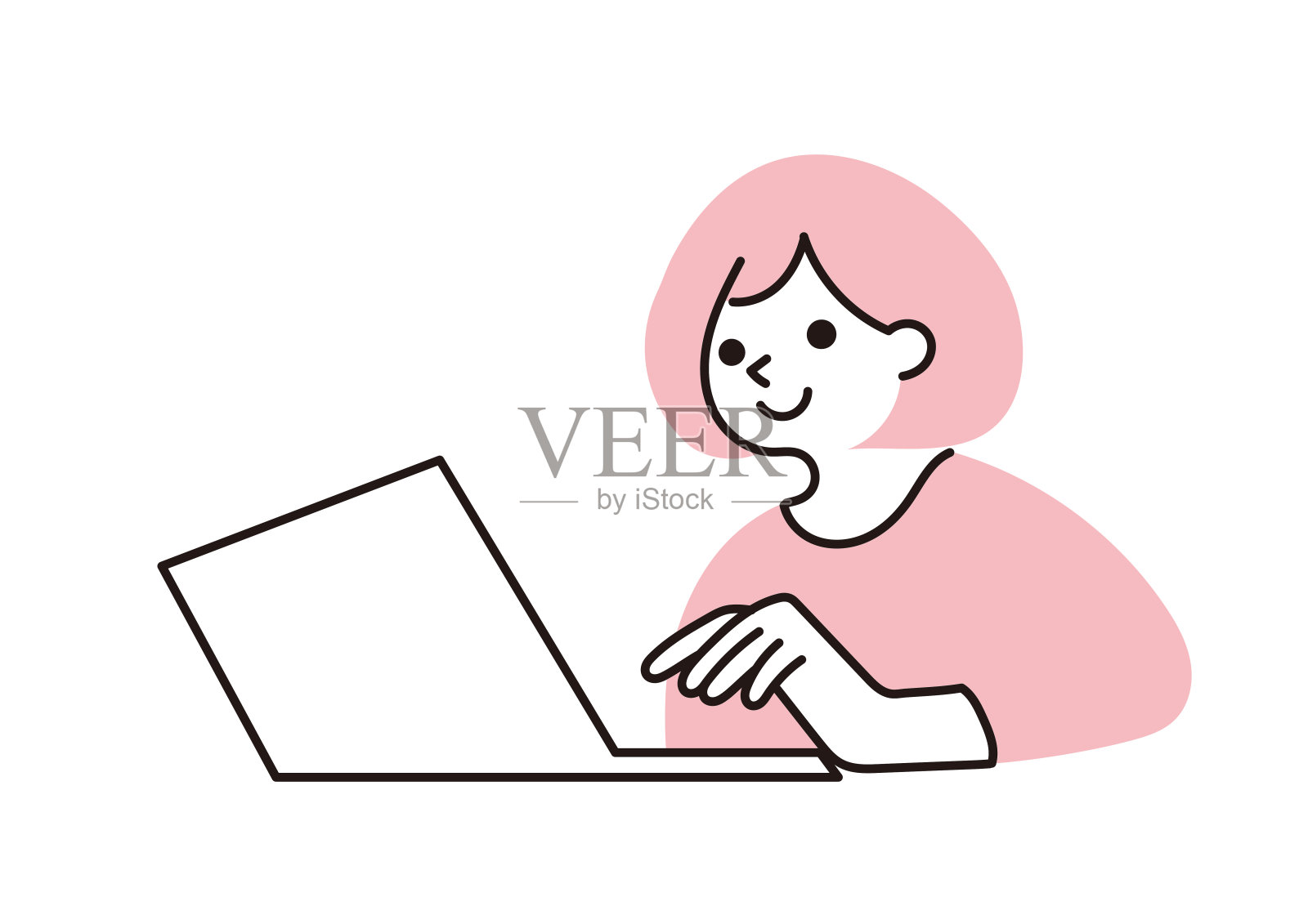 剪贴艺术的女人使用PC插画图片素材