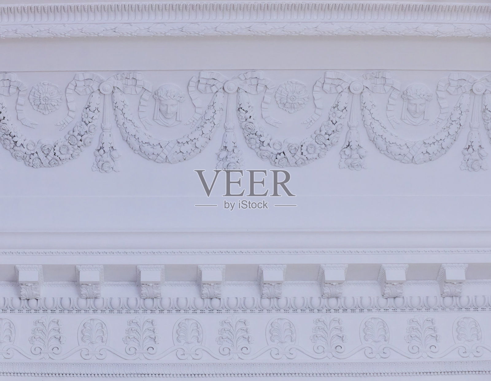 墙上的浅浮雕。古董灰泥照片摄影图片