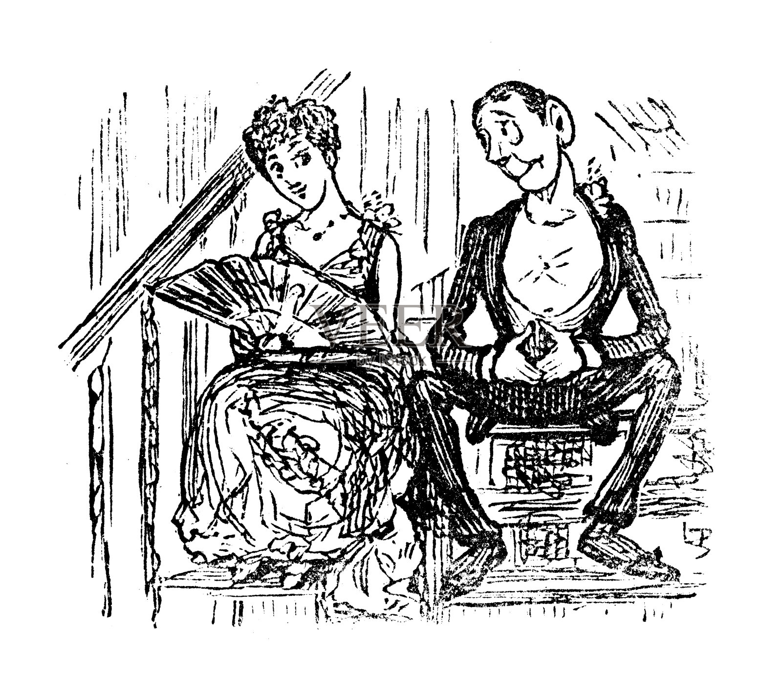 英国讽刺漫画插画图片素材