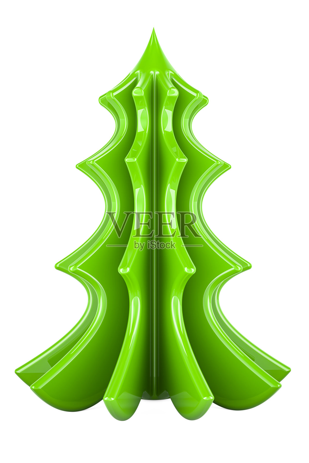 塑料绿色圣诞树,3D渲染照片摄影图片