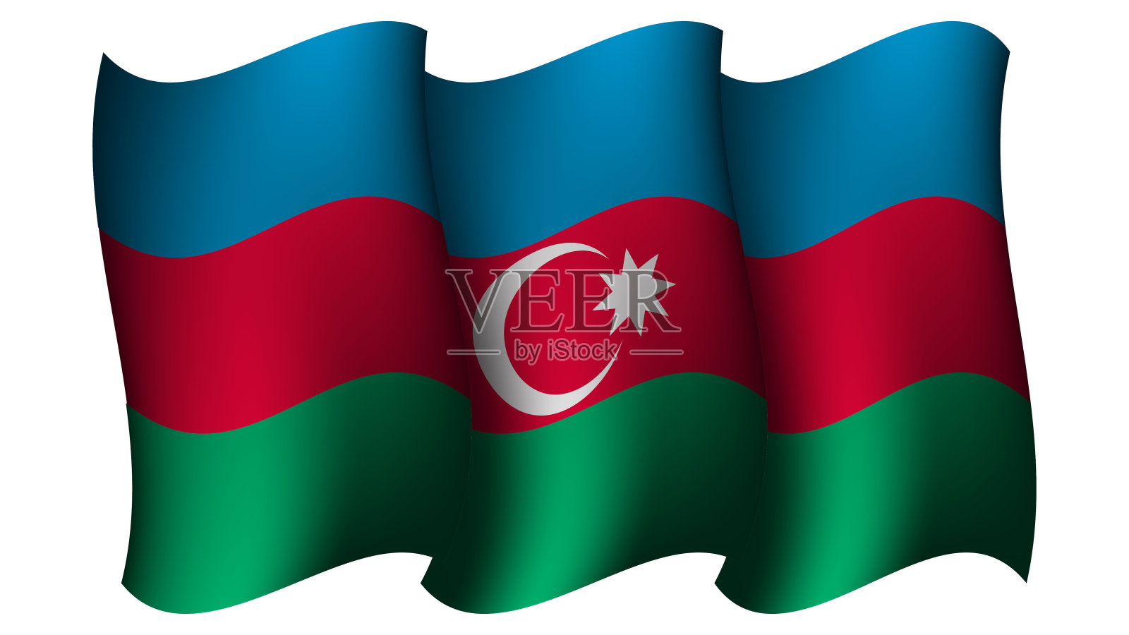 阿塞拜疆挥舞旗帜设计矢量插图插画图片素材