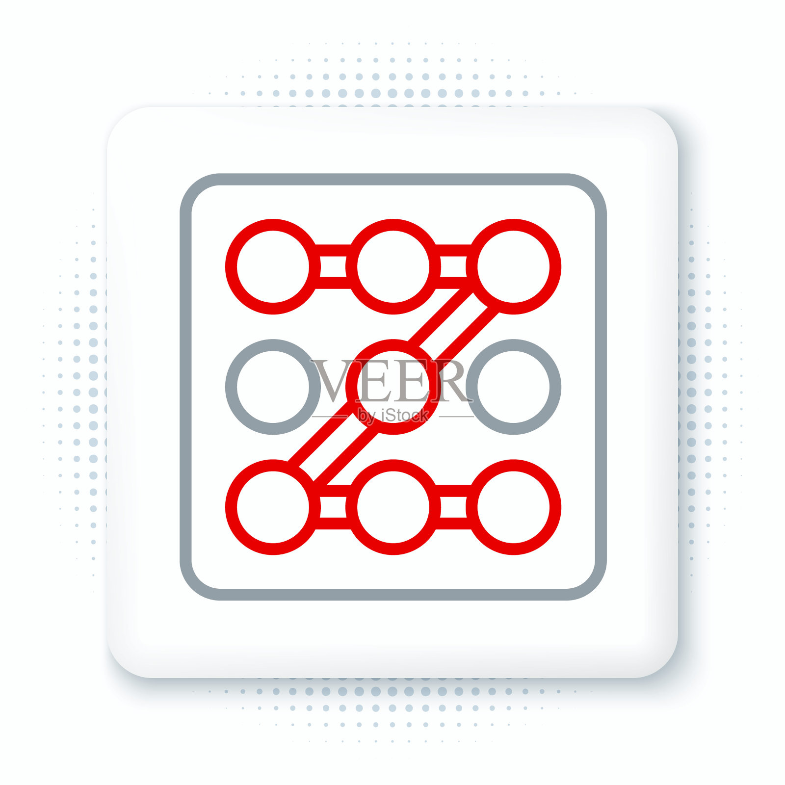 线图形密码保护和安全访问图标隔离在白色背景上。安全、安全、保护、隐私的理念。色彩缤纷的轮廓概念。向量插画图片素材