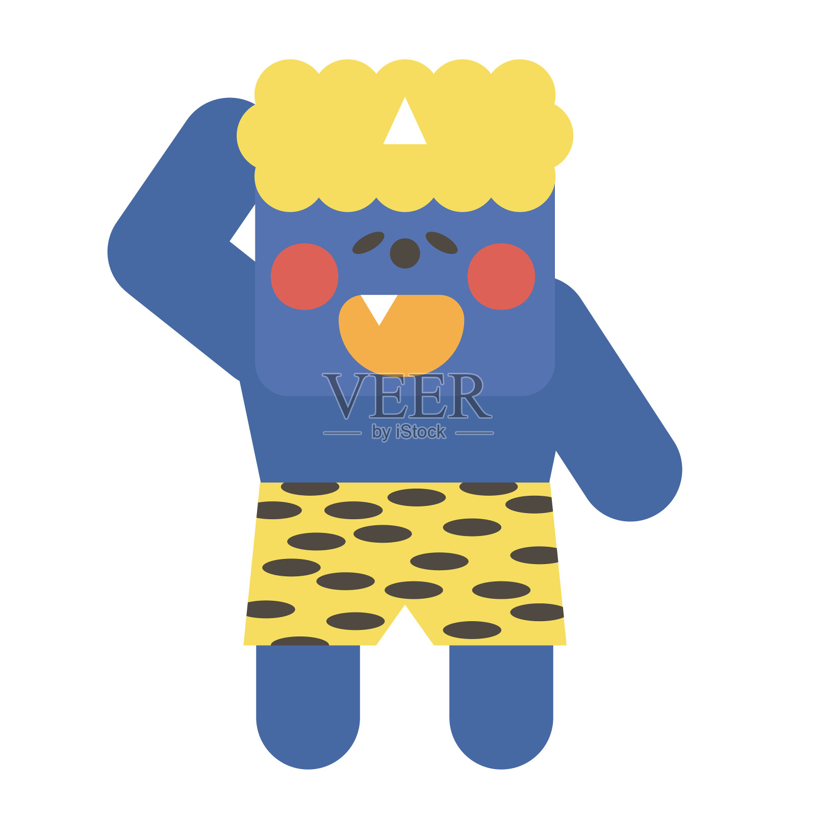 害羞的蓝色恶魔的插图插画图片素材