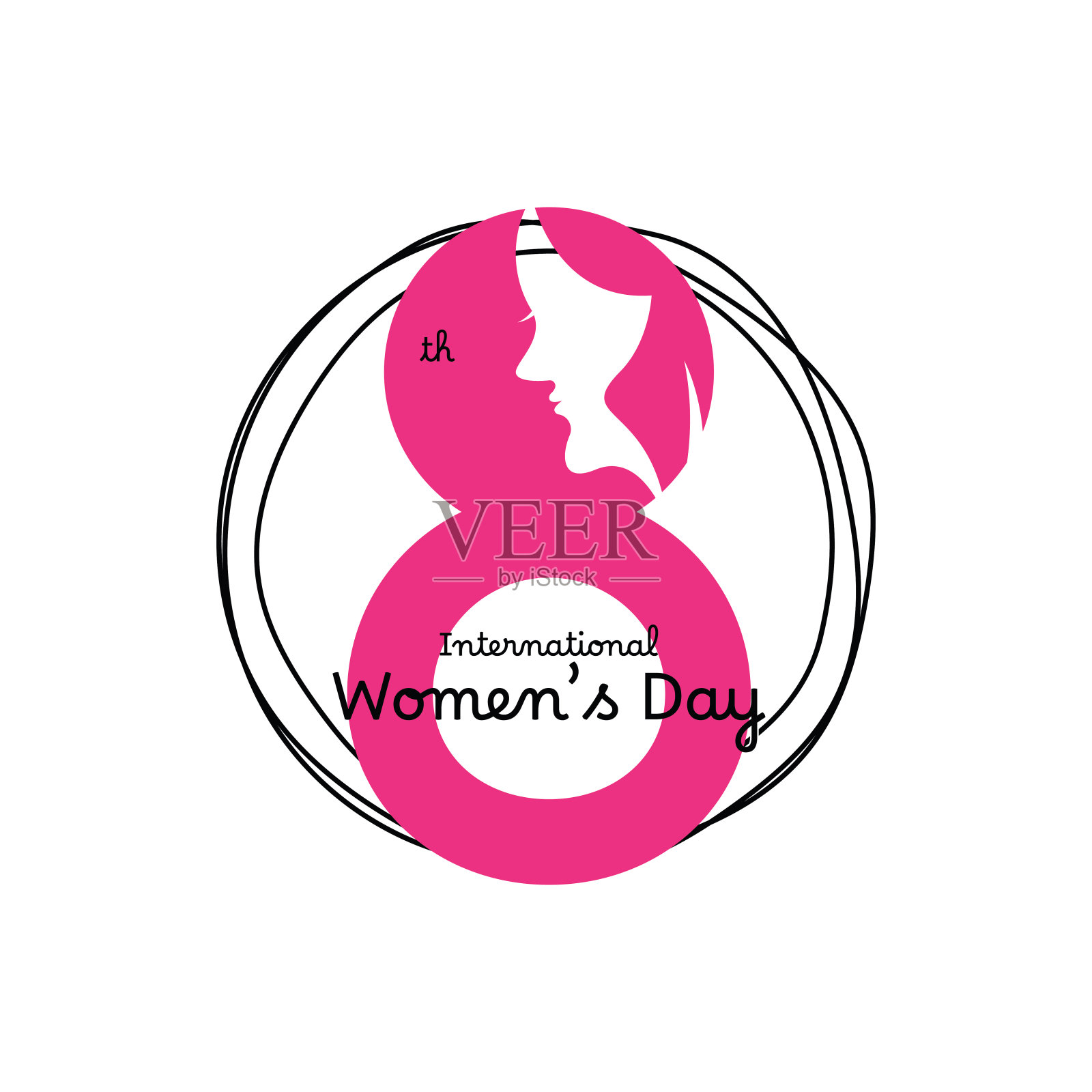 妇女节矢量标志模板插画图片素材