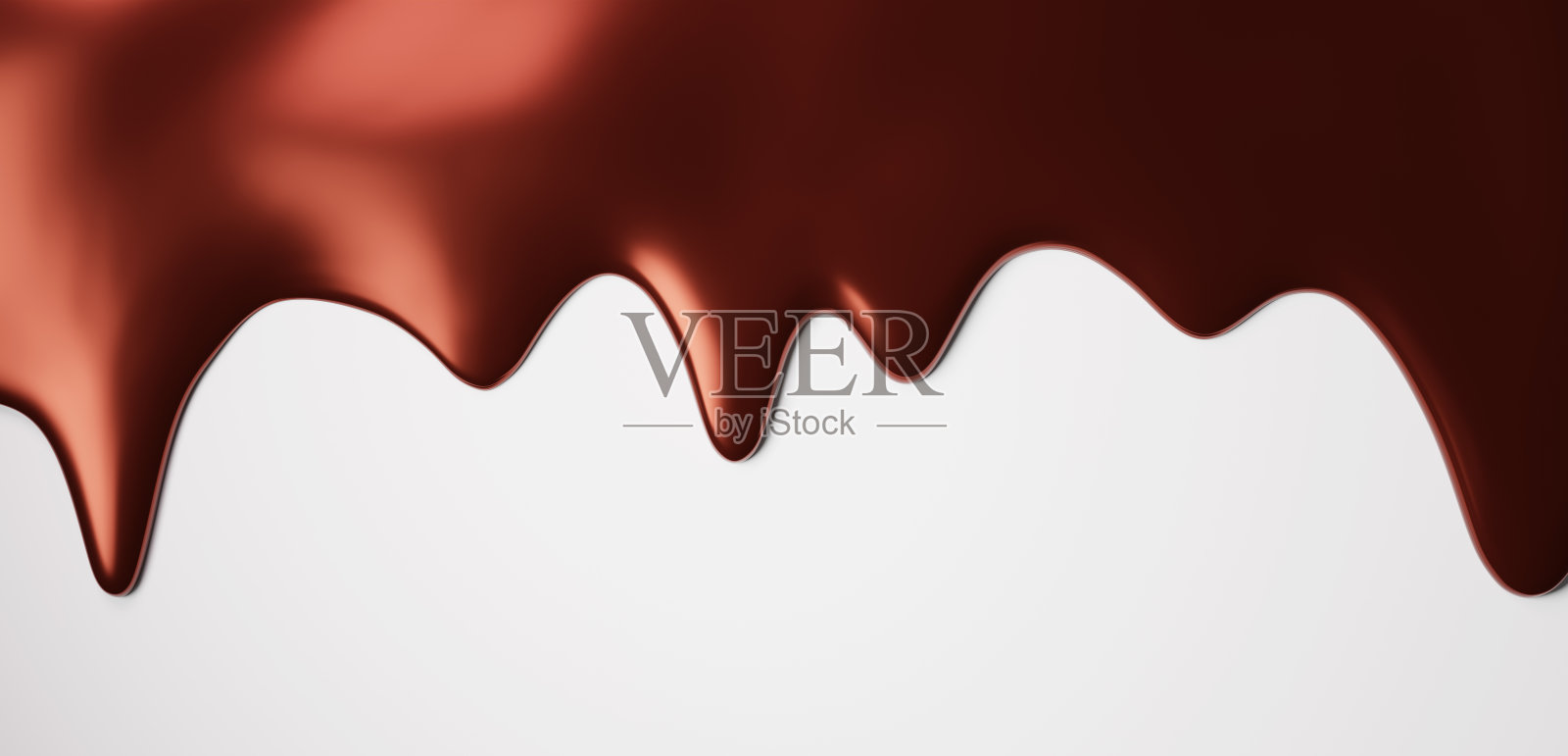 3 d演示。白底融化巧克力(水平)照片摄影图片