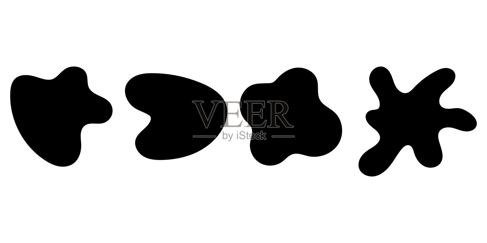 液体抽象有机形状,随机平面风格流体矢量插图集,孤立的剪贴画插画图片素材