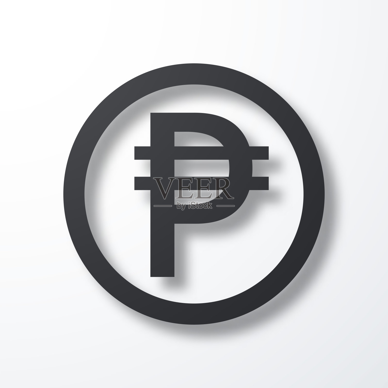 比索硬币。白色背景上的阴影图标插画图片素材