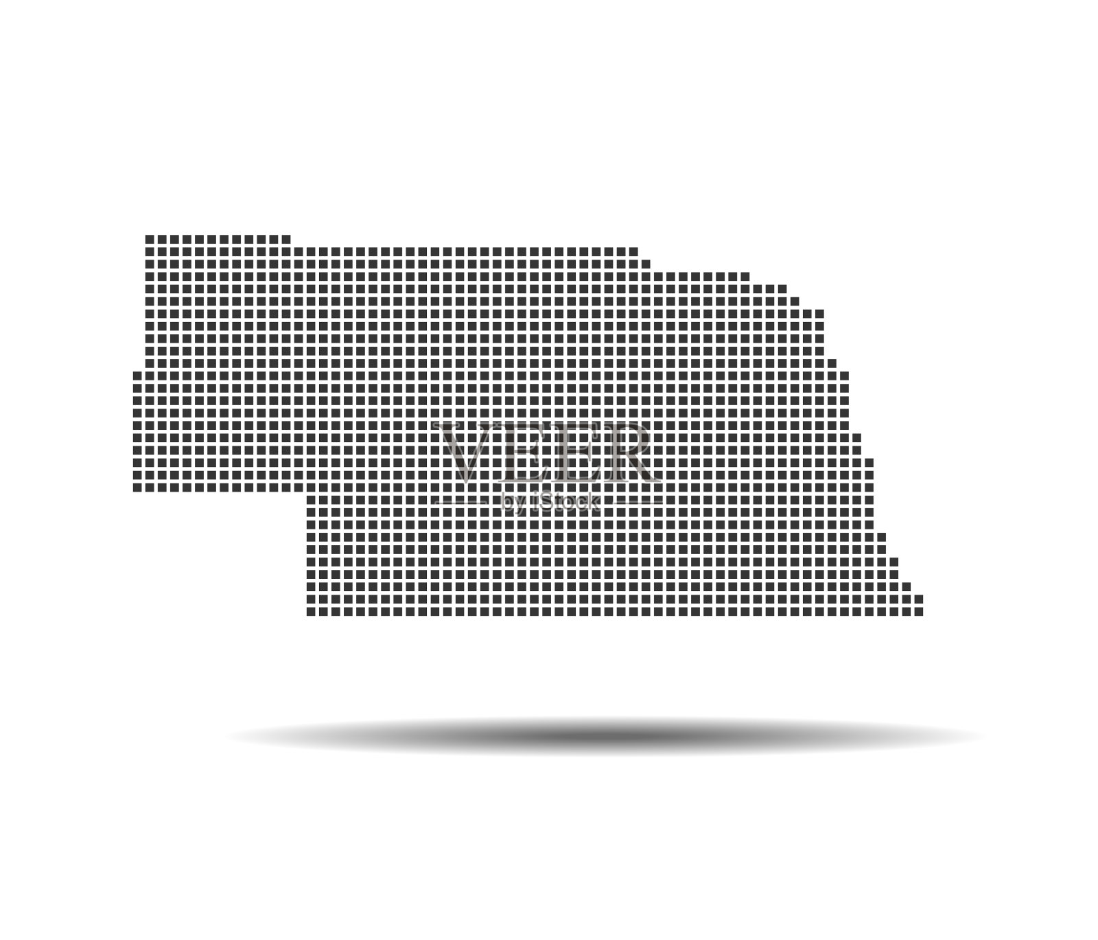 内布拉斯加州地图插画图片素材