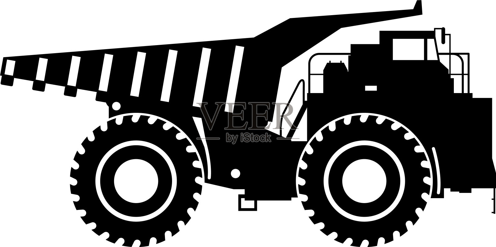 平面风格的自卸车图标轮廓。矢量图插画图片素材