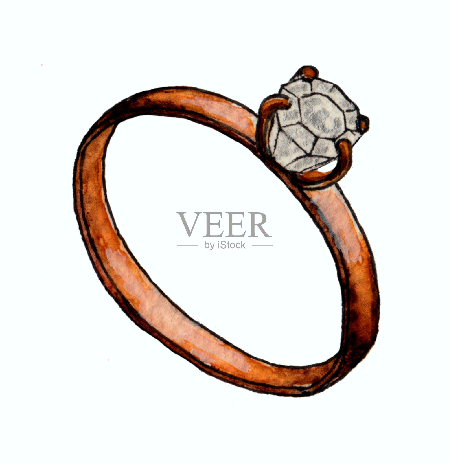 钻石戒指插画图片素材