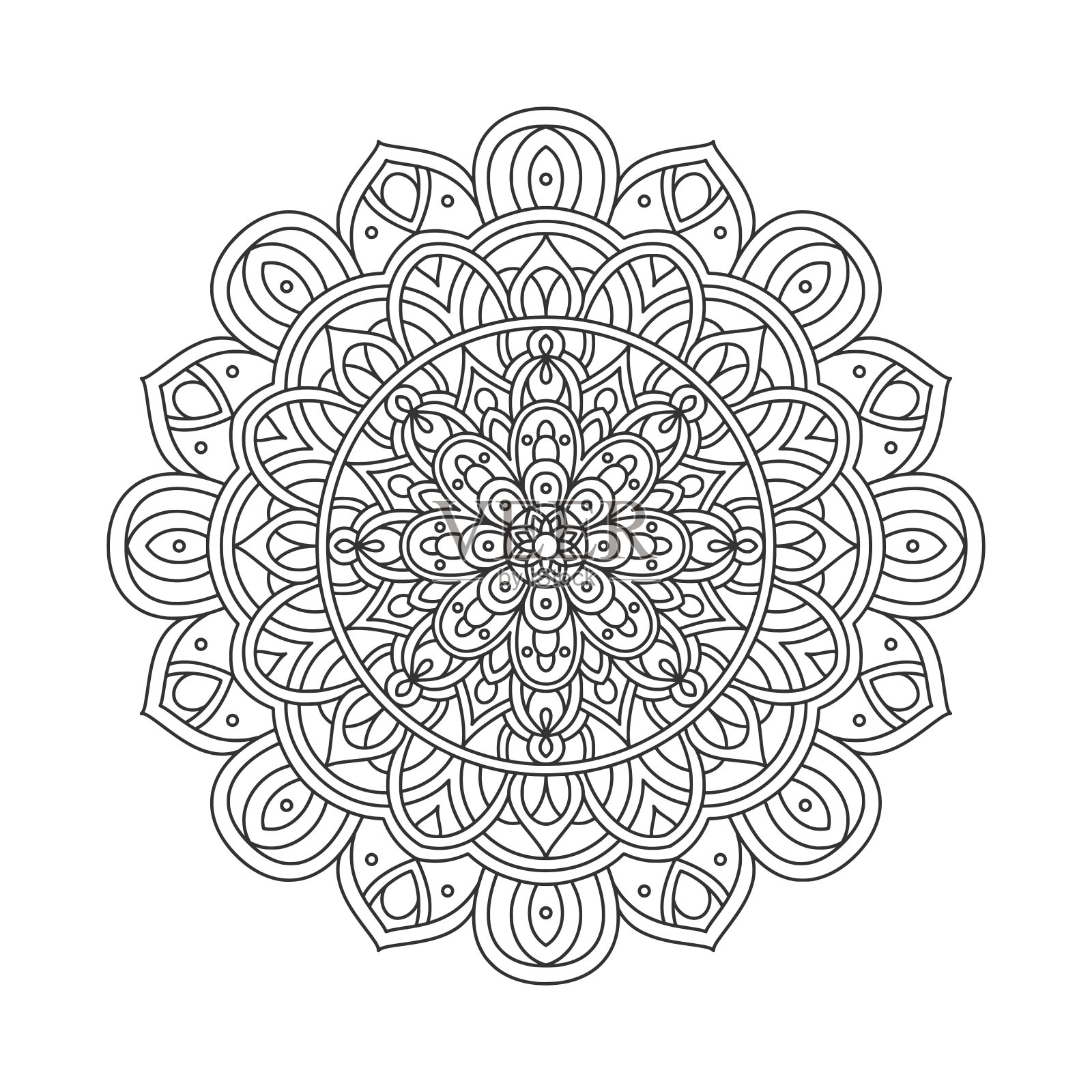 圆形图案曼陀罗艺术装饰元素插画图片素材