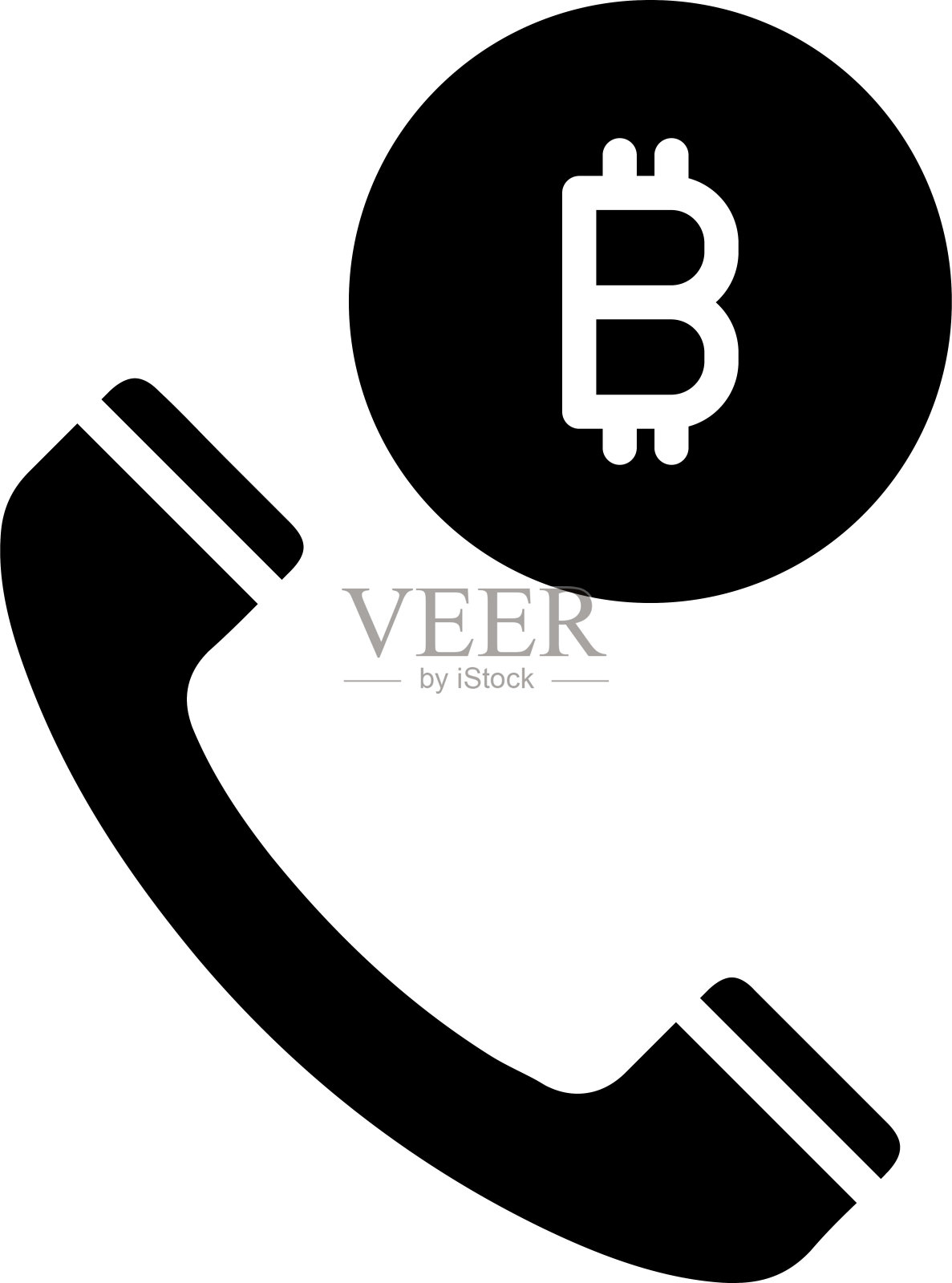 电话固体和字形矢量插图插画图片素材