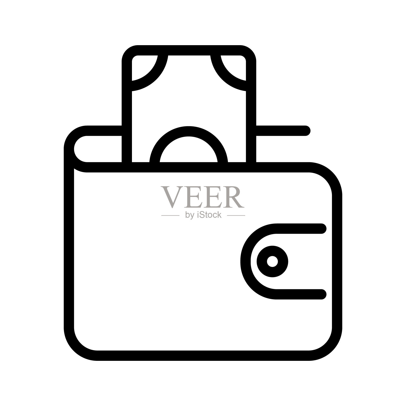 钱包轮廓矢量图标隔离在白色背景。钱包线图标的网页,移动和UI设计。插画图片素材