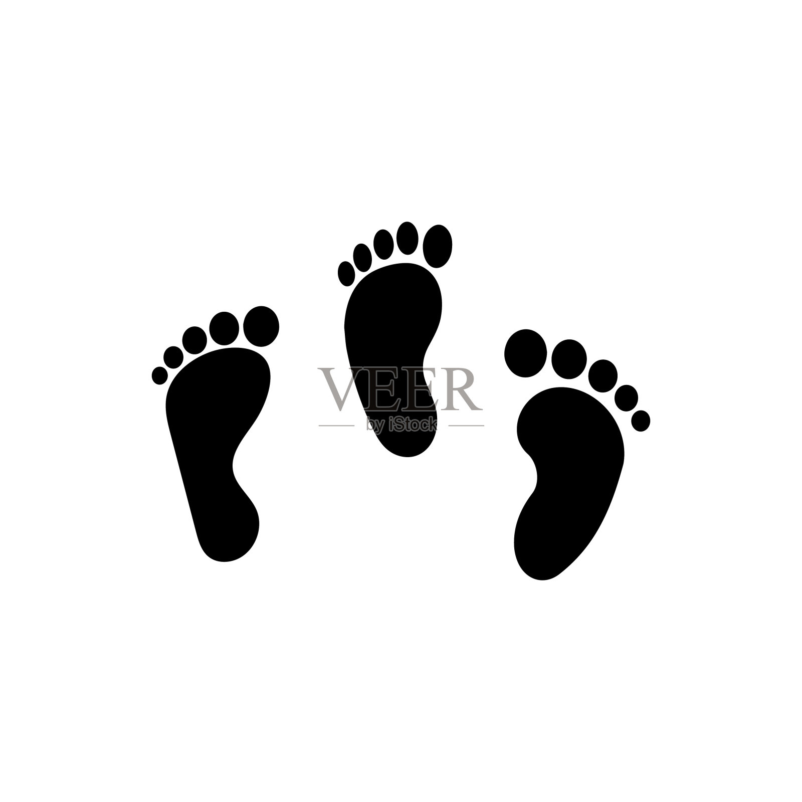 脚线图标。人类足迹步骤图标插画图片素材