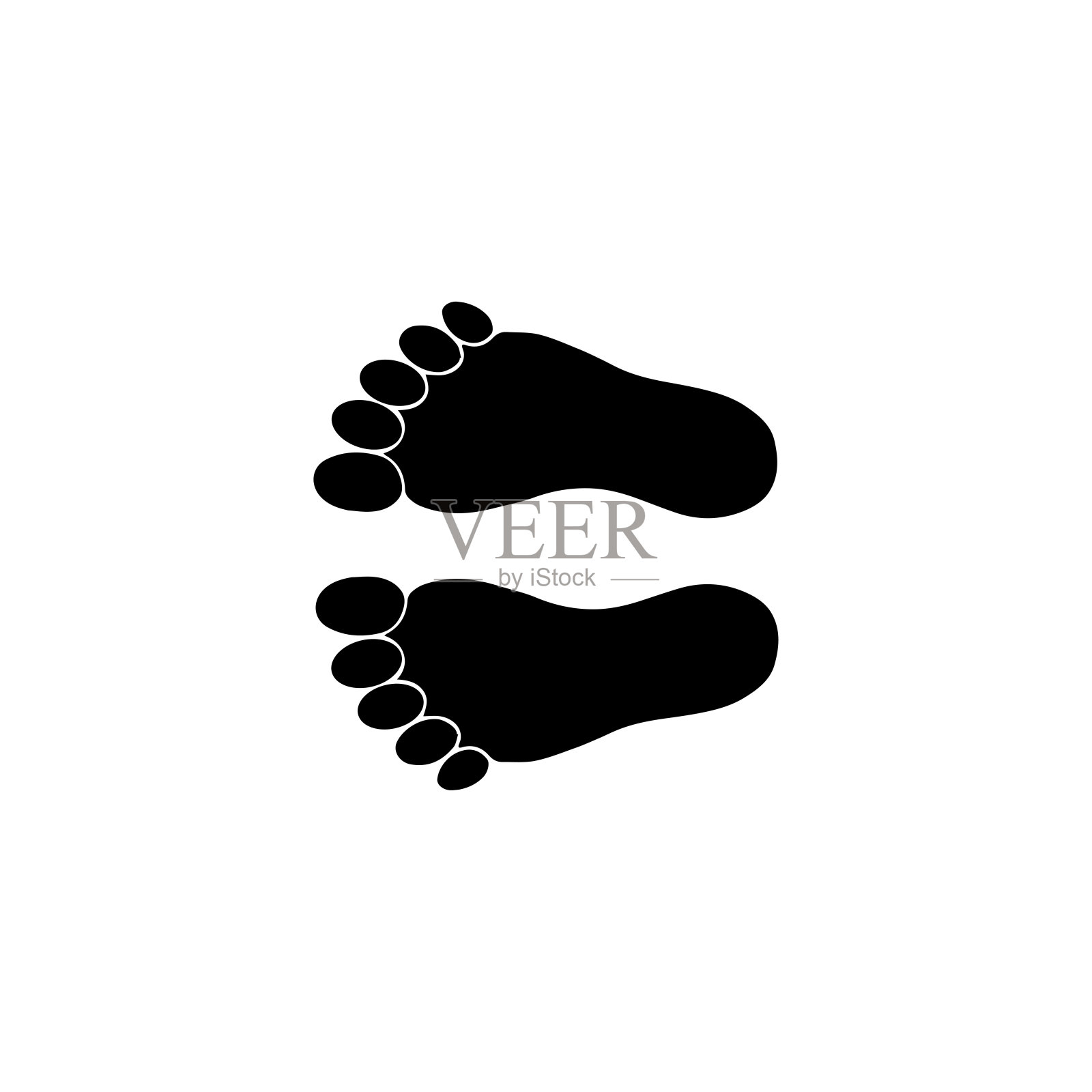 脚线图标。人类足迹步骤图标插画图片素材