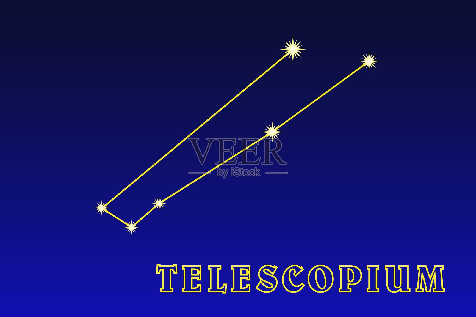 星座望远镜星座插画图片素材