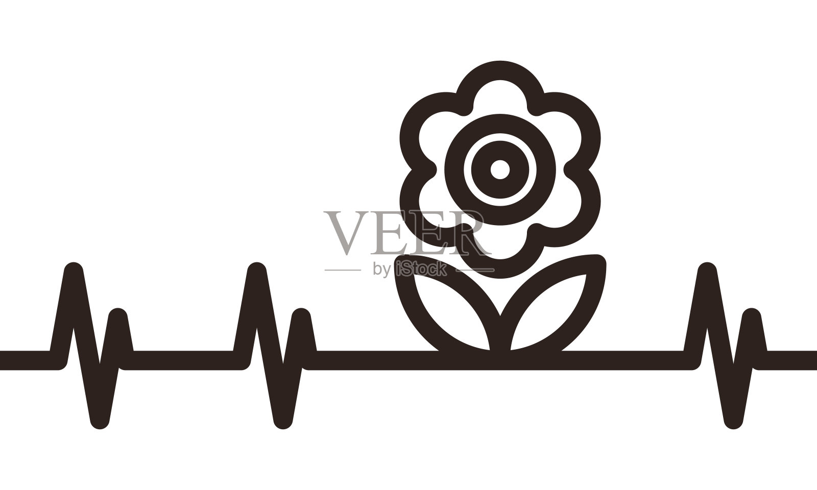 花的心跳插画图片素材