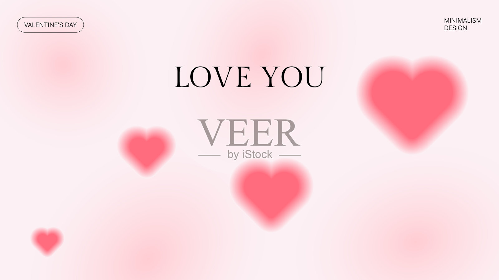 渐变背景与千年虫心。插画图片素材