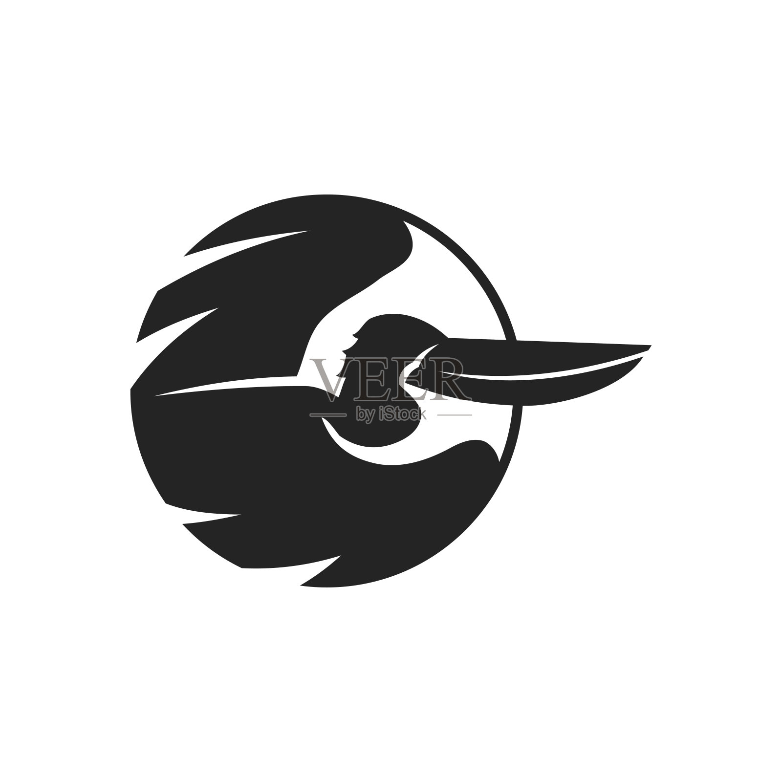 鹈鹕标志模板隔离。品牌的身份。图标抽象矢量图形插画图片素材