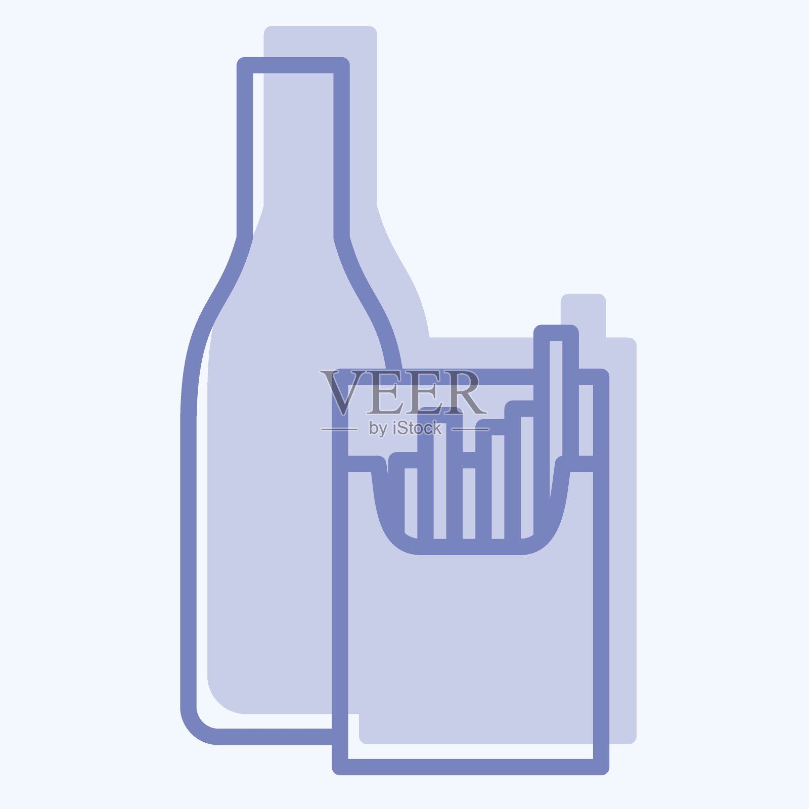 抽烟喝酒的图标。与肝病学符号相关。双音风格。简单的设计可编辑。简单的说明插画图片素材