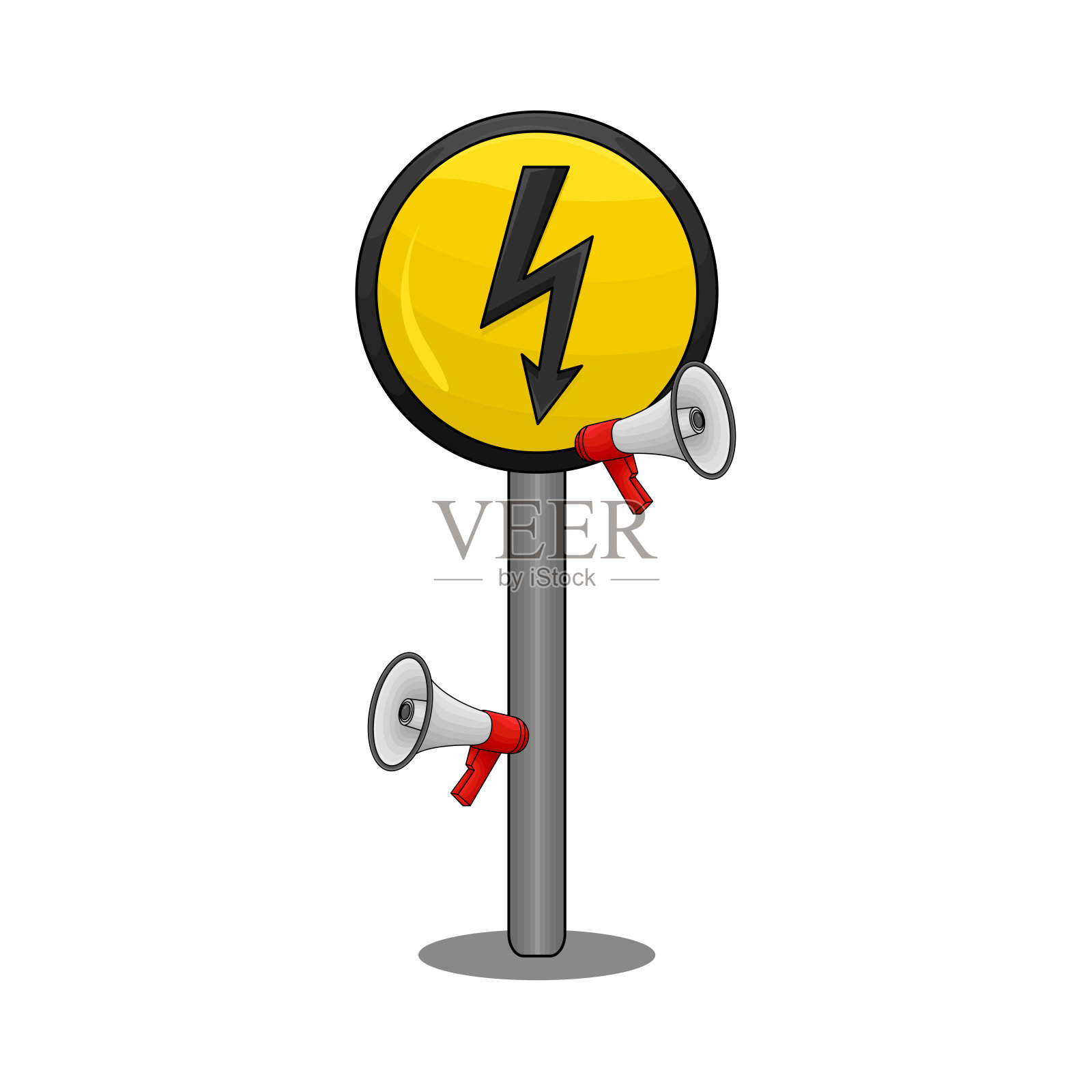 注意高压插画图片素材