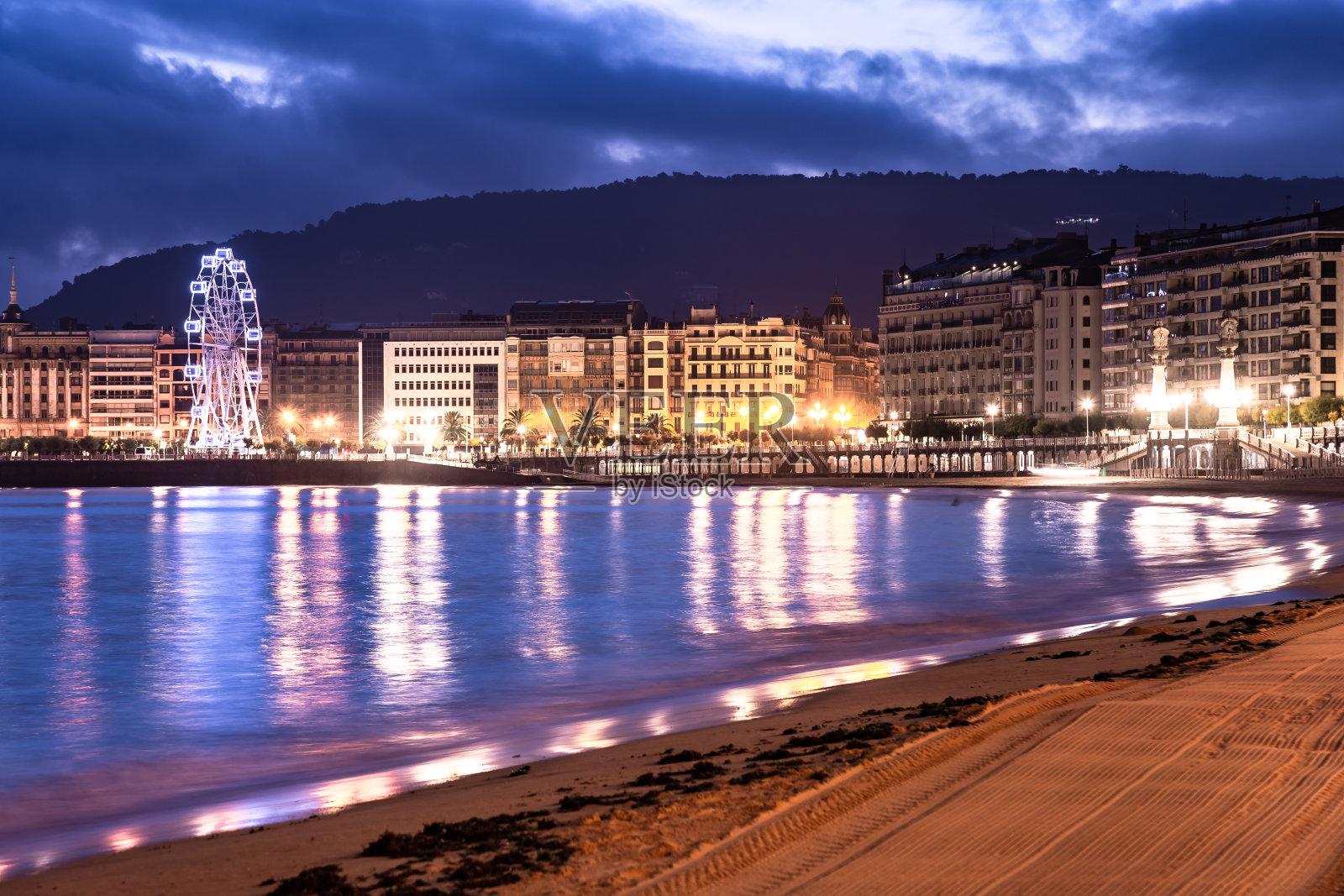 多诺斯蒂亚圣塞巴斯蒂安海滩巴斯克国家西班牙欧洲照片摄影图片
