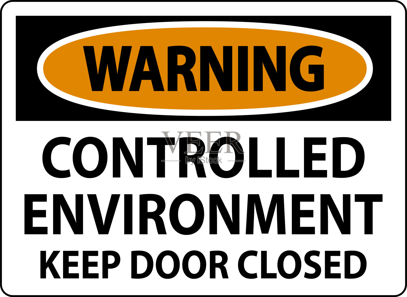 警告标志,控制环境,保持门关闭插画图片素材