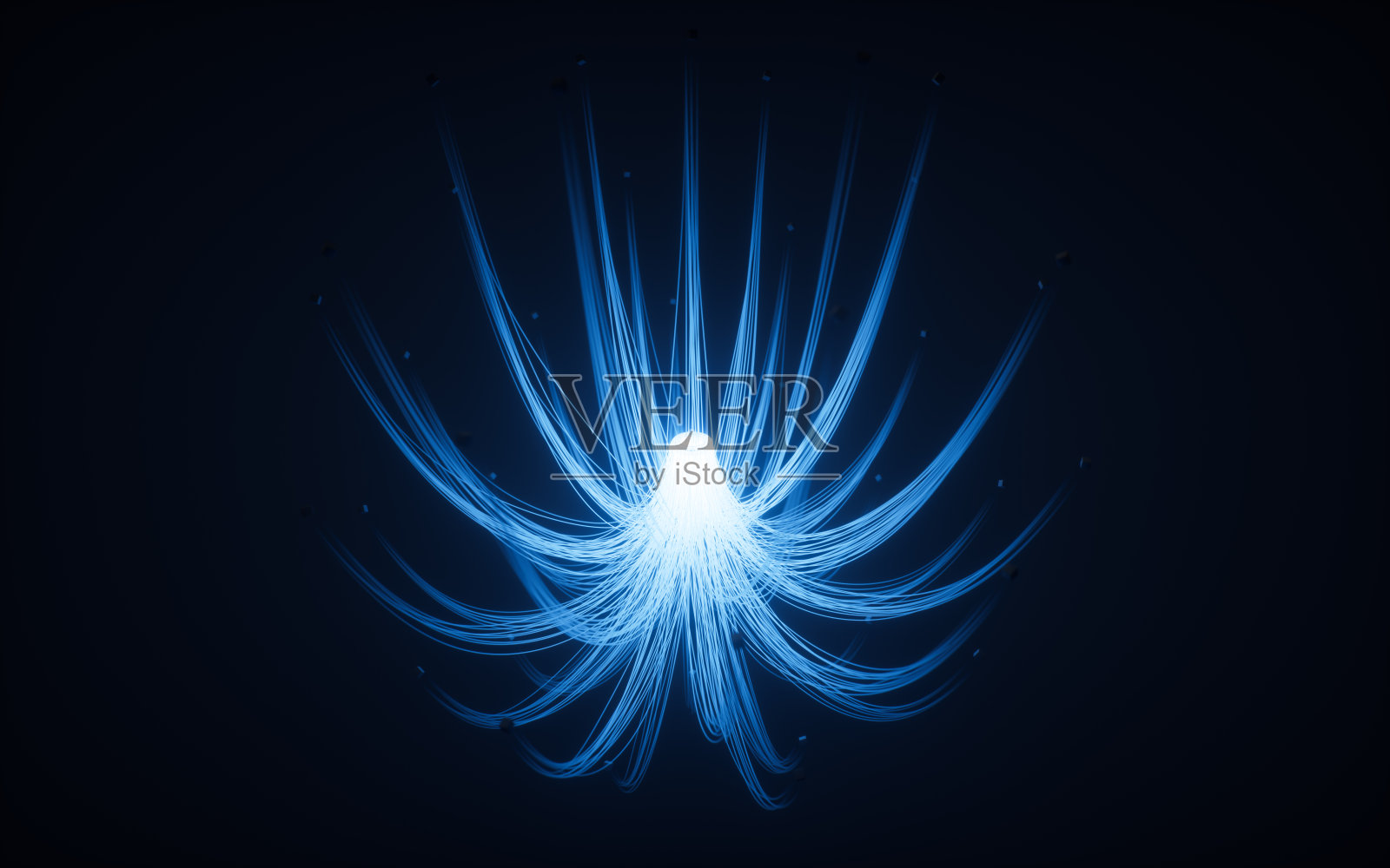 发光的霓虹悬挂线,3d渲染。照片摄影图片