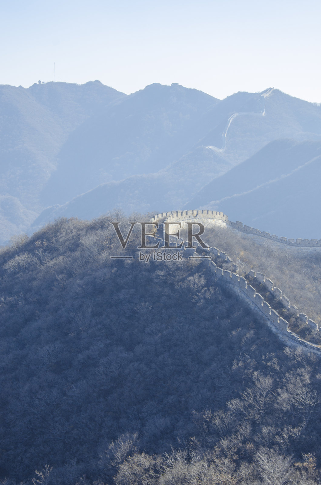 中国的长城和北京附近的山脉照片摄影图片