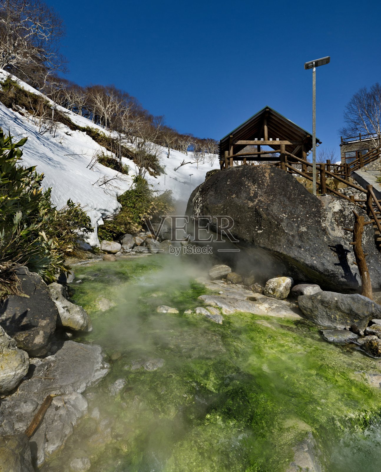 千岛群岛的热水澡照片摄影图片