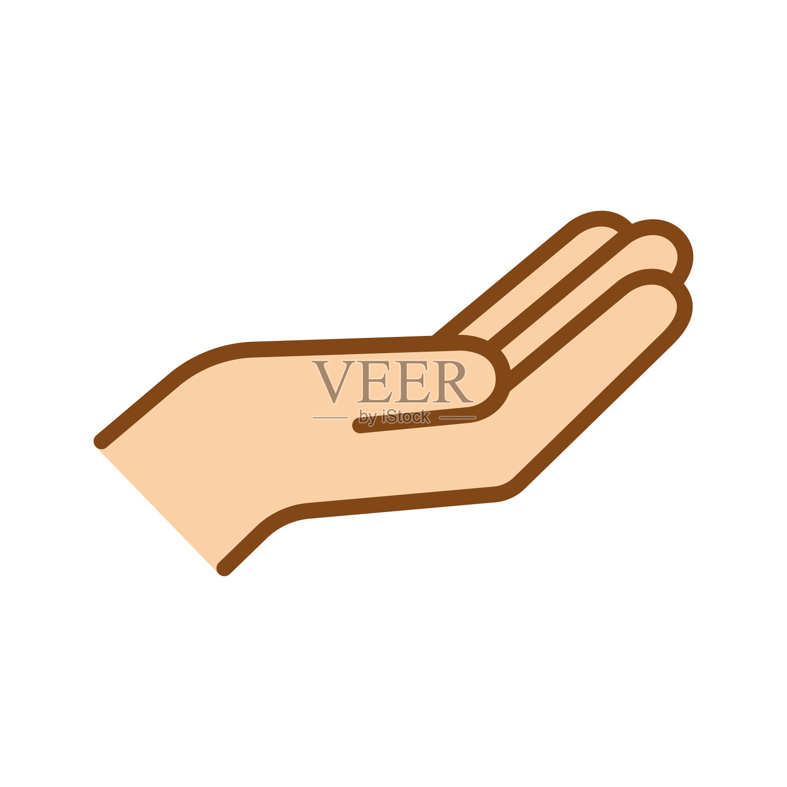 手接收图标。张开的手表示接受。插画图片素材