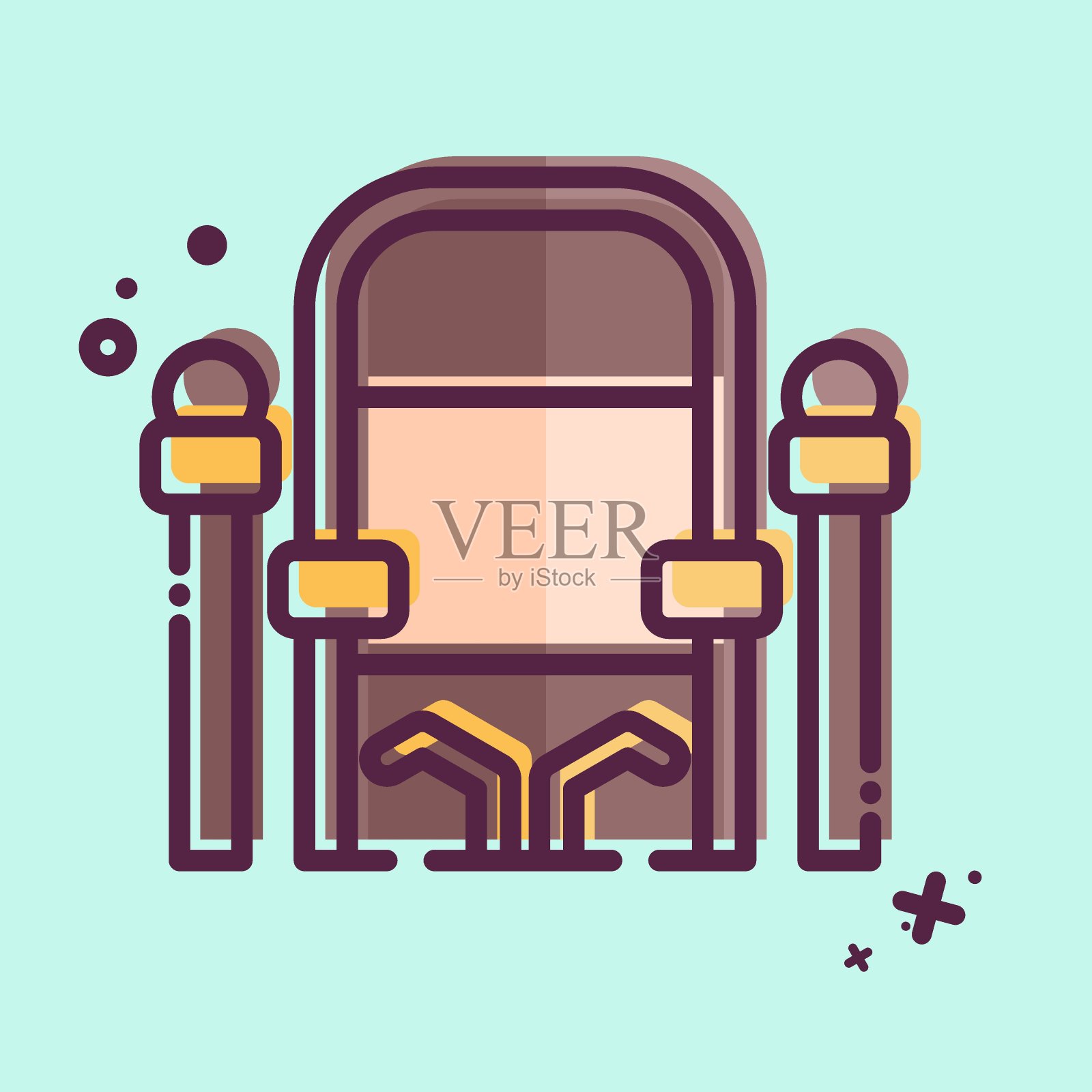 图标的宝座。与中世纪的符号有关。MBE风格。简单的设计可编辑。简单的说明插画图片素材