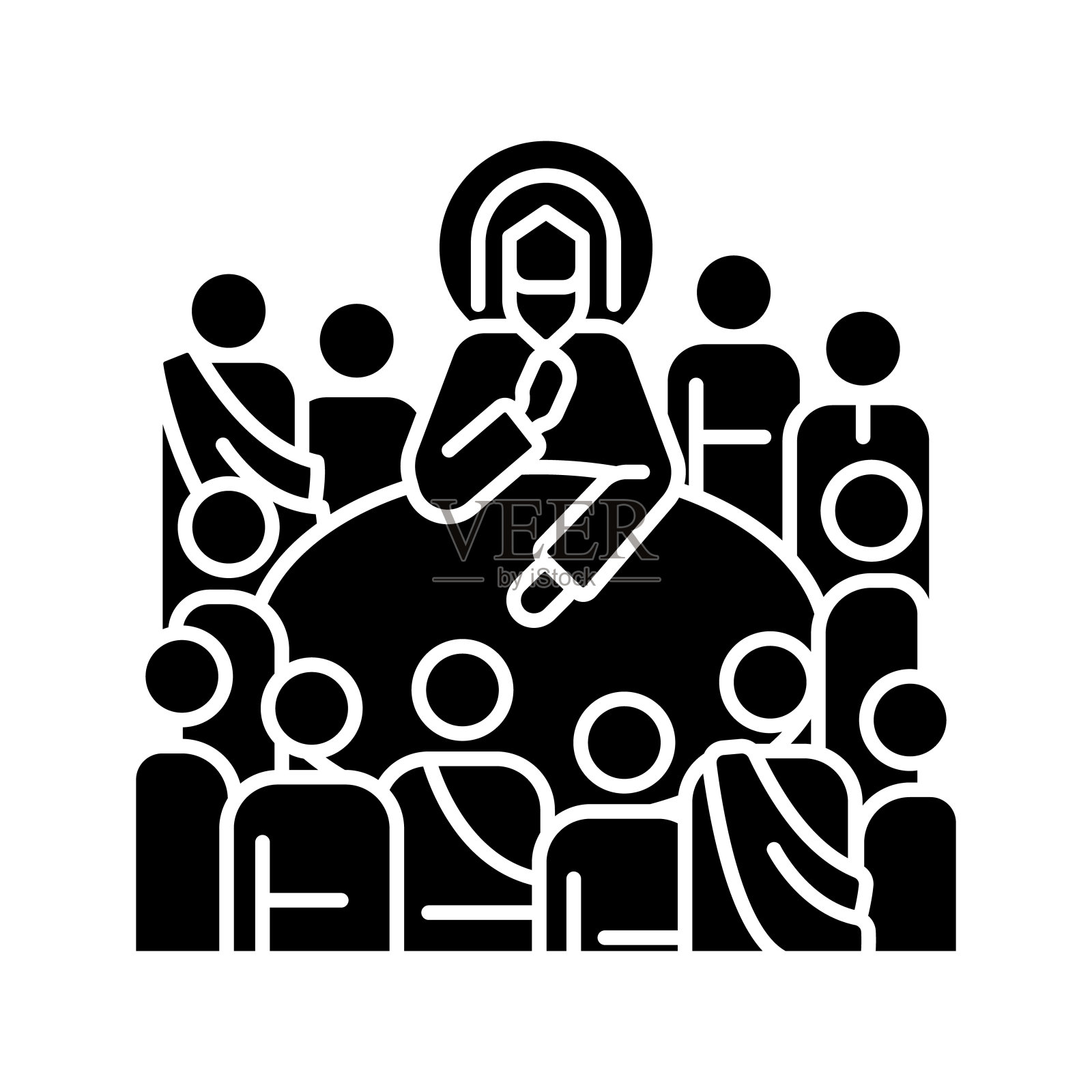 最后的晚餐黑色象形图标插画图片素材