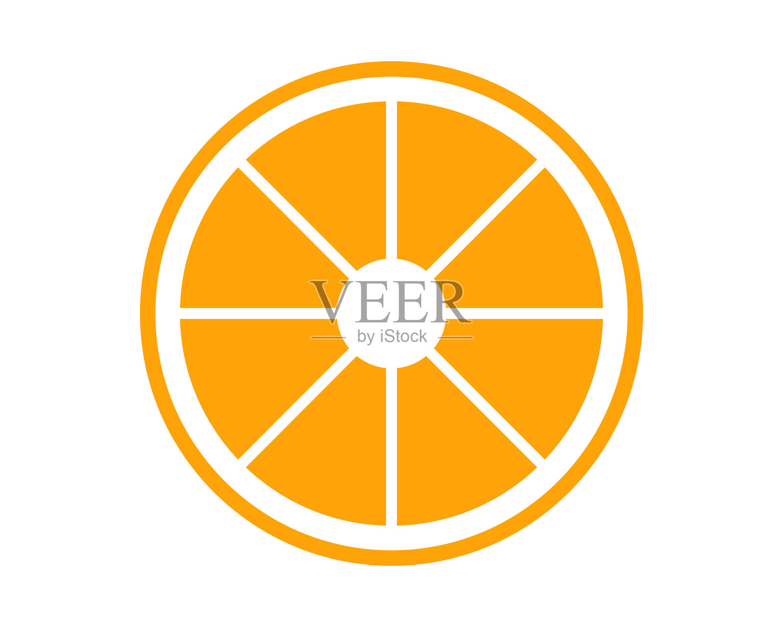 橙色水果片在白色插画图片素材