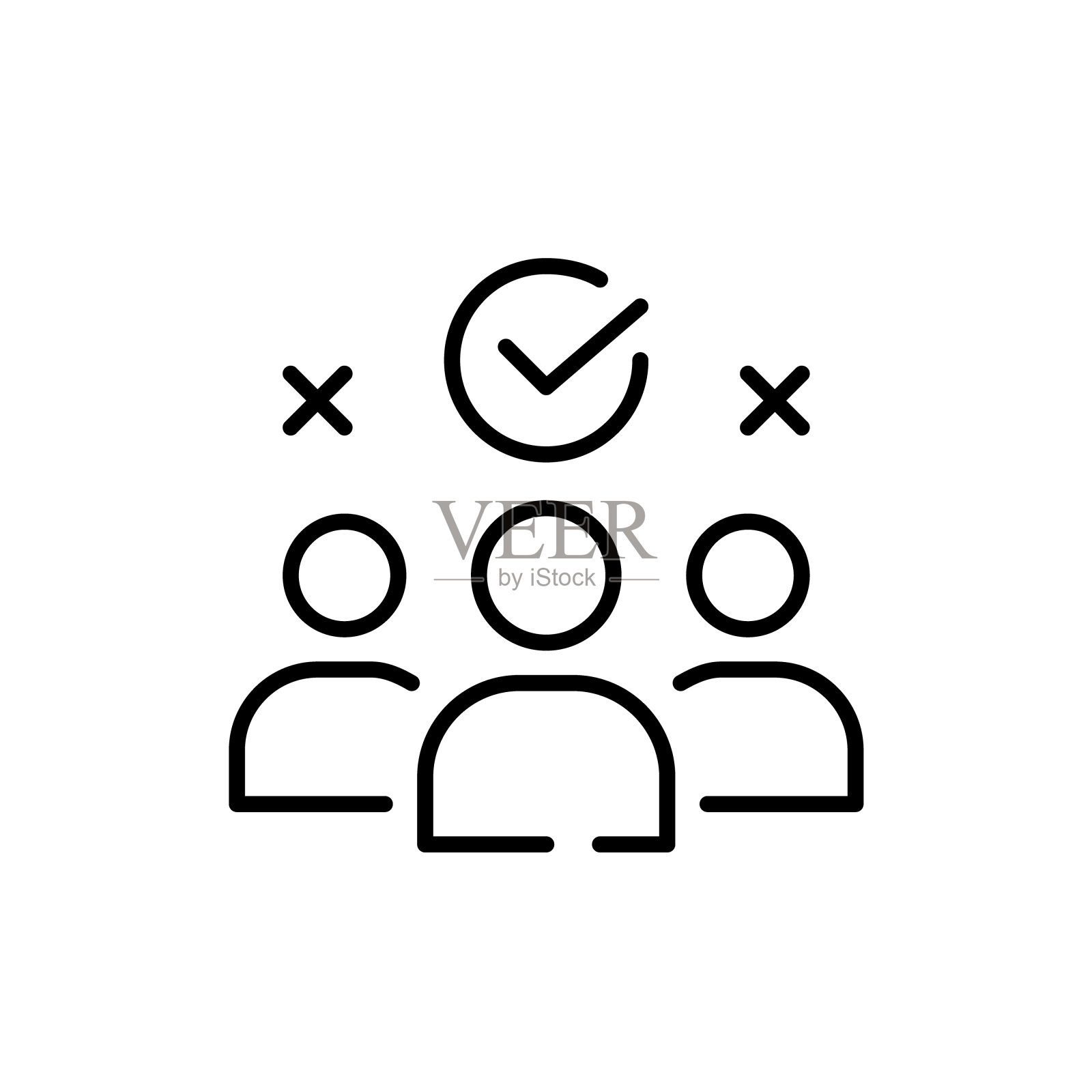 选择合适的候选人。通过招聘机构填补空缺。像素完美的图标插画图片素材