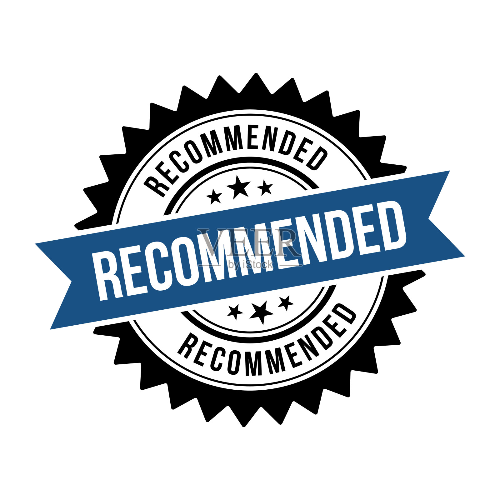 推荐邮票、推荐彩带圆形标志插画图片素材