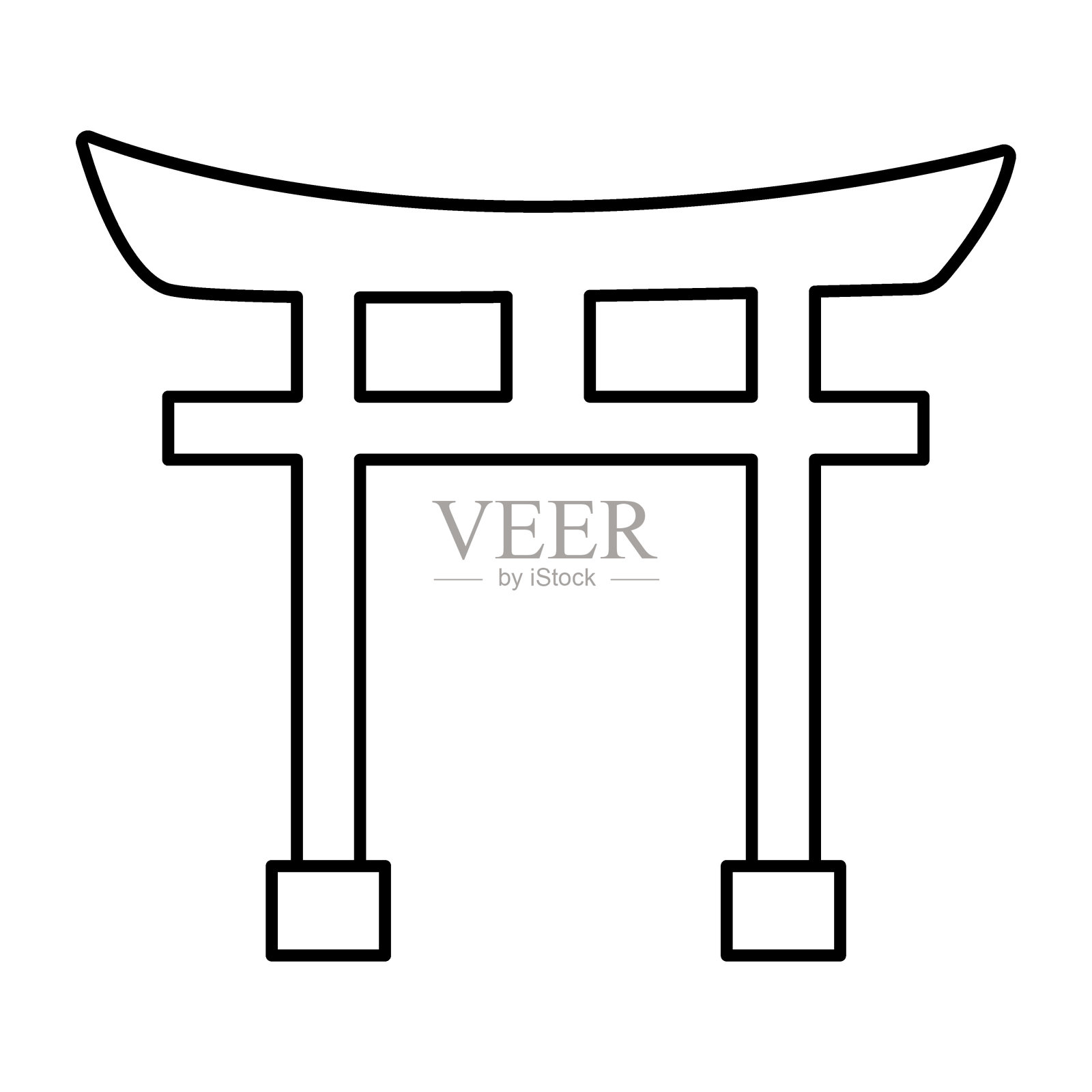 神道教色彩概念。宗教孤立的因素。插画图片素材