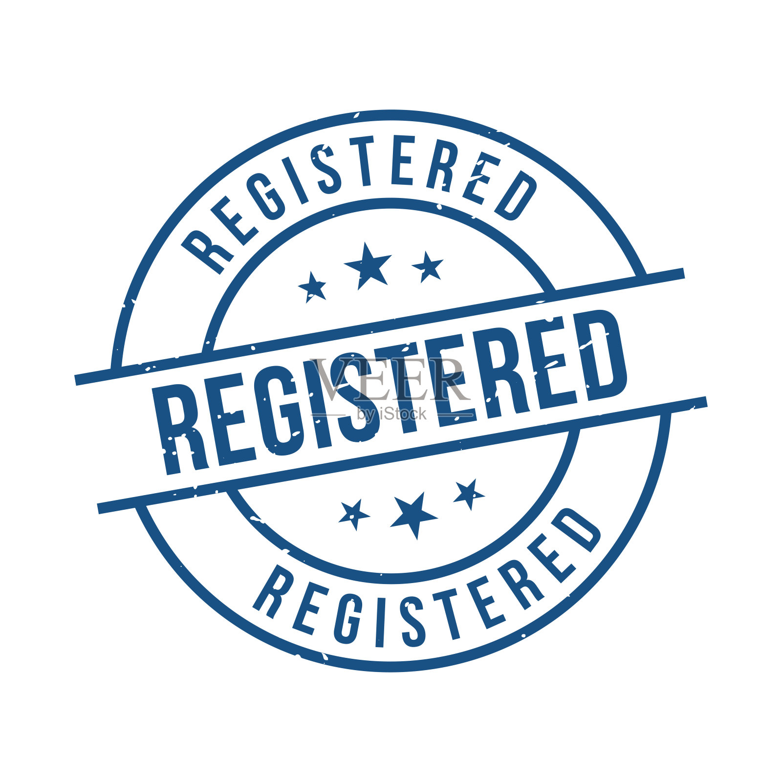 已注册印章,已注册圆形复古标志插画图片素材