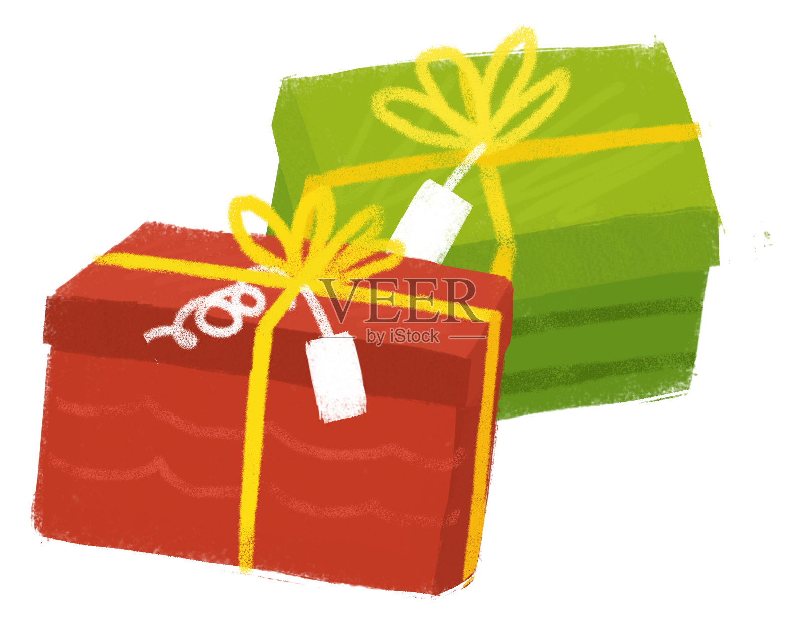 卡通场景与丰富多彩的圣诞礼物或不同的节日场合插图的孩子插画图片素材