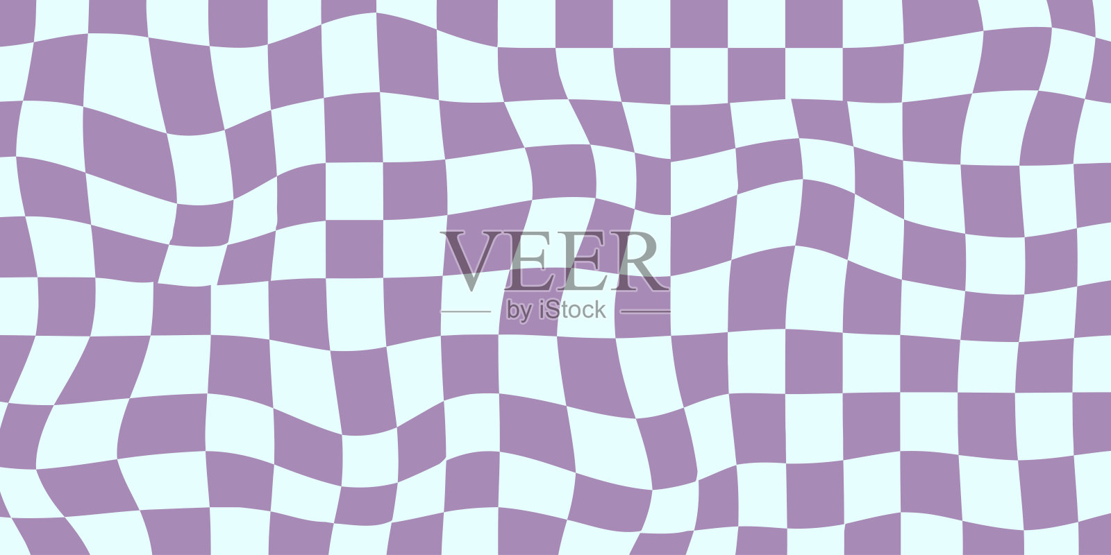 时髦的Groovy方格图案,复古的美学背景,迷幻的棋盘纹理。蓝色和紫色。插画图片素材