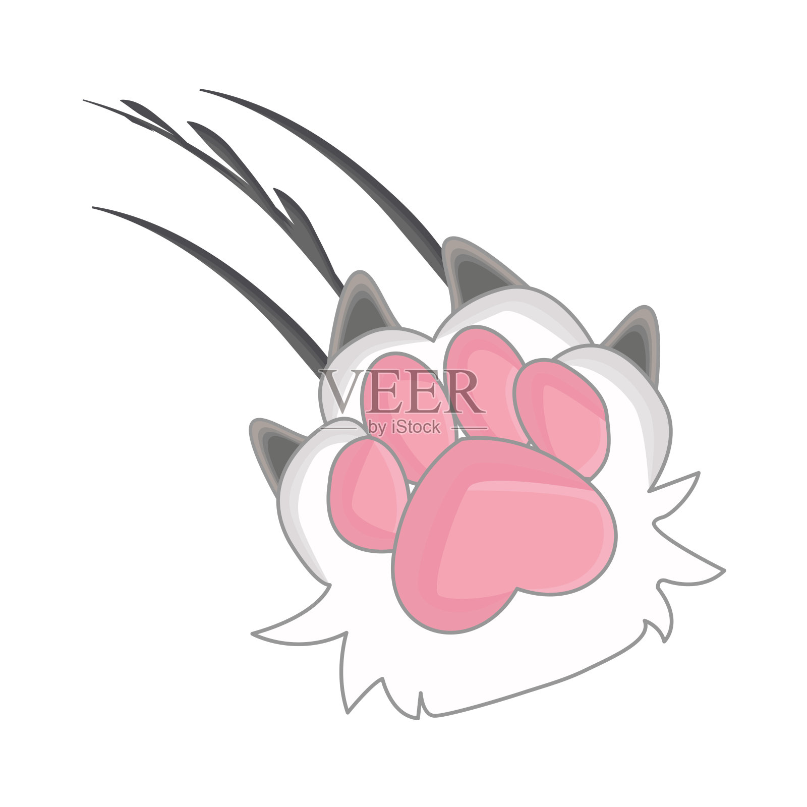 猫的爪子插画图片素材