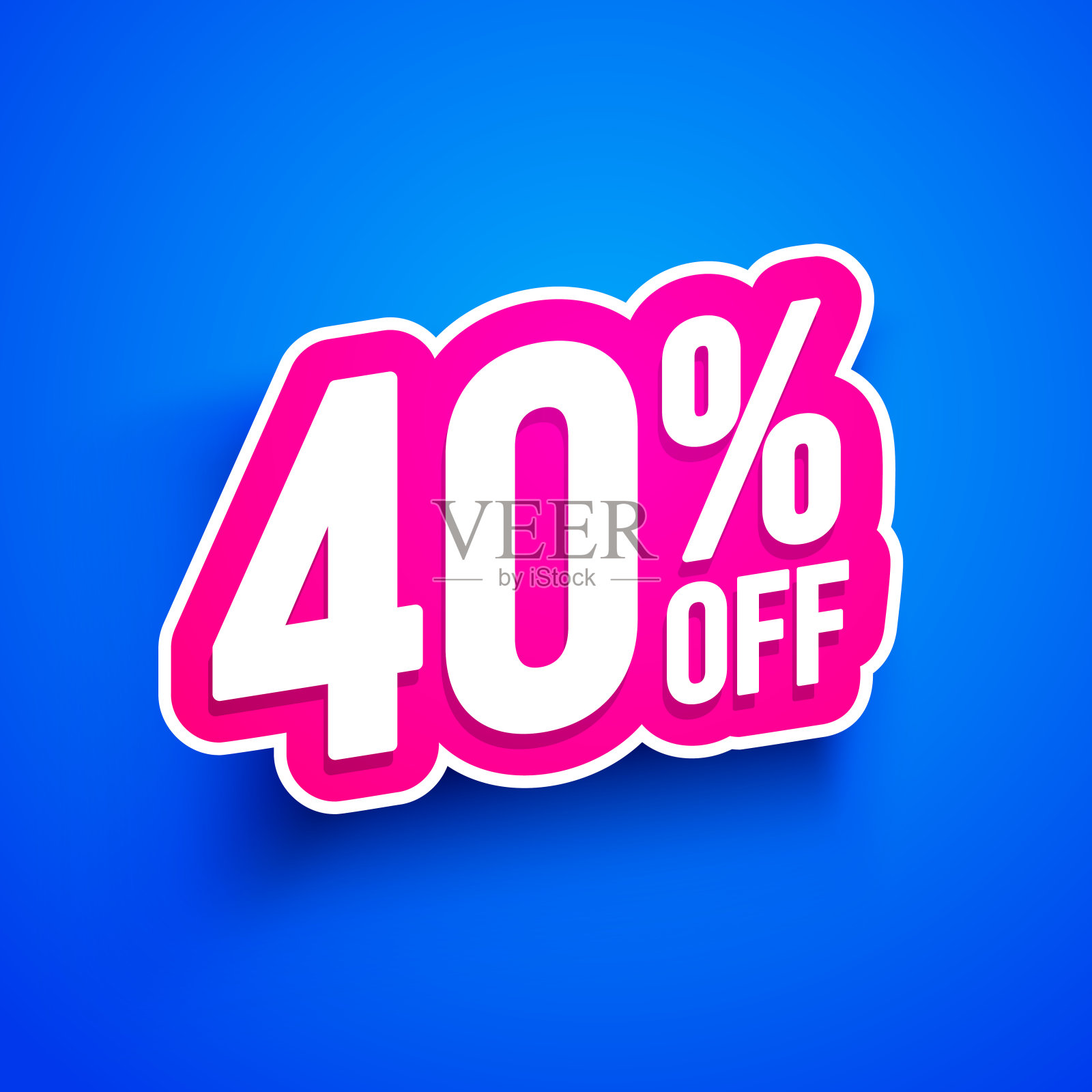 彩色大胆的折扣广告,文字四折插画图片素材