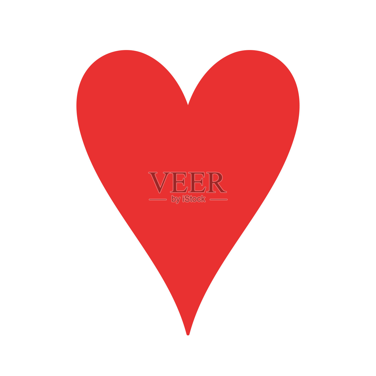 红心图标。矢量插图在平面风格。情人节的标志。爱图标。插画图片素材